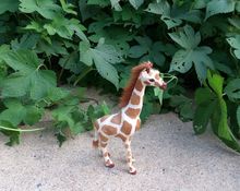Jirafa de simulación pequeña, juguete artesanal, peluche de jirafa realista, regalo de 20x13cm 2024 - compra barato