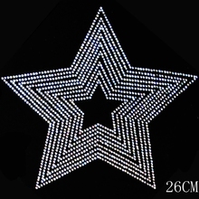 2pc/lot Big star iron on transfer patches hot fix rhinestone motif designs for shirt IRON ON TRANSFER STONES Appliques sticker 2024 - buy cheap