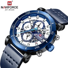NAVIFORCE Sport Chronograph Men's Watch Fashion Analog Leather Army Military Man Quartz Wristwatch Clock Relogio Masculino 2019 2024 - buy cheap