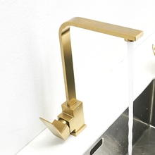 Kitchen Faucet 304 Stainless Steel Brushed Gold Faucet Rotatable Square Tap Single Handle Wash Basin Sink Mixer Crane 2024 - buy cheap