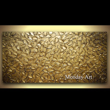100% ручная роспись палитра нож Золотые листья пейзаж картина маслом венеция картины на холсте картины искусство для украшения стен 2024 - купить недорого