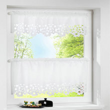 1PC Rustic Half Window Valance Curtain Flower Lace Decorative for Kitchen Cafe Bookshelf Cabinet Home Elegant Short Curtain 2024 - buy cheap