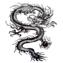 Большая татуировка с драконом змей водонепроницаемый татуировки наклейки прочный одноразовые холодный человек назад и груди татуировку MQC04 2024 - купить недорого