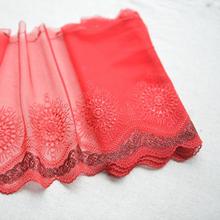 1 Meter 19.5cm Width Hot Red Lace Mech Embroidered Lace Fabric 2024 - buy cheap