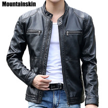 Mountainskin-chaquetas de cuero para hombre, abrigos con cuello levantado, chaqueta de cuero para motocicleta, ropa de marca delgada informal, 5XL, SA010 2024 - compra barato