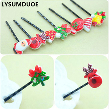 LYSUMDUOE Christmas Xmas Gifts Party Hair Clips Snap BB Hairpin Boutique Gift DIY hair Jewelry Accessories For Women 10Pcs/Lot 2024 - buy cheap