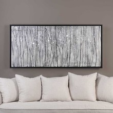 Hand Painted Modern Landscape Oil Painting Wall Decor White Birches Abstract Tree Painting On Canvas For Living Room Hotel Decor 2024 - buy cheap