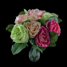 10 pçs/lote barato seda artificial florescendo noite rosa flores casa jardim casamento flores decorativas sem vaso flor artificial 2024 - compre barato