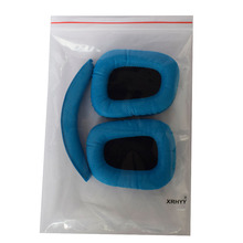 Синие сменные амбушюры XRHYY, верхняя повязка на голову, амбушюры, набор подушек для наушников Logitech G35 G930 G430 F450 2024 - купить недорого
