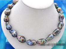 Free shipping >>>>>Rare 18inch 22-24mm baroque black keshi reborn pearl necklace 2024 - buy cheap