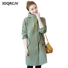 2019 Autumn Women's Casual Trench Coat Single Breasted Vintage Female Windbreaker Long Sleeve Outwear Loose Hooded Oversize R171 2024 - buy cheap