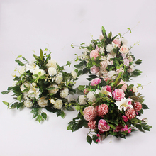 Estante de flores artificiales de seda para decoración del hogar, suministros de fiesta, artesanía de flores, 8 colores, para centro de mesa de boda 2024 - compra barato
