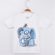 Hot Sale Girl Tee Shirt Fashion Short Sleeve Cotton White Boy T-Shirt Elephant Printing Children Clothing kids T Shirt For Boys 2024 - buy cheap