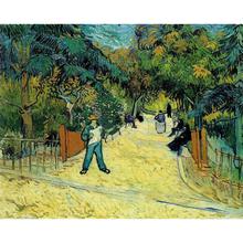 Pinturas al óleo de la entrada al jardín público, lienzo de reproducción pintada a mano, imágenes artísticas de Vincent Van Gogh 2024 - compra barato