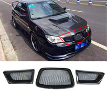 JX-LCLYL 3pcs Carbon Fiber Front Mesh Grille For Subaru Impreza WRX STi 9th 2006-2007 2024 - buy cheap