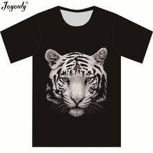 Joyonly 2021 nova moda verão meninos/meninas t camisa adorável cabeça de tigre branco roupas marca confortável crianças camiseta tshirt 2024 - compre barato