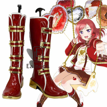 Anime Love Live Rin Hoshizora-botas rojas de Chocolate para San Valentín, zapatos de fiesta para Cosplay, hechos a medida 2024 - compra barato
