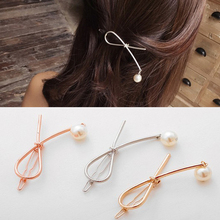 Fashion Bow pearls Barrette Hair Clip Hair Accessories for Women Simple Hair Grip Arched Hair Clips Girls Ponytail Clamp Pins 2024 - buy cheap