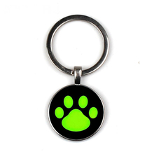 Hot, simple green cute keychain pet dog footprints key chain small gift bag charm key ring 2024 - buy cheap