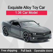 RMZCITY 1:36  Camaro Cool Black Sports Car Alloy Diecast Car Model Toy With Pull Back For Children Gifts Toy Collection 2024 - buy cheap