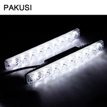 PAKUSI 1Pair Car LED DRL Lights 12V 9LED fog lamp with yellow turn signal For BMW e46 Audi A3 VW polo Lada Mazda 3 6 accessories 2024 - buy cheap