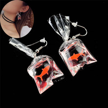 1 Pair Kawaii Cartoon Resin Goldfish Imitation Water Bag Shape Fashion Charms Earrings Goldfish Dangle Earrings 2024 - buy cheap
