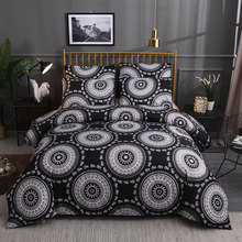 Conjunto de cama de mandala com manta, 2 ou 3 peças, conjunto de cama de casal, queen e king (sem lençol e enchimento) 2024 - compre barato