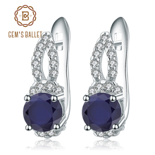 GEM'S BALLET 925 Sterling Silver Stud Earrings 2.63Ct Natural Blue Sapphire Gemstone Engagement Earrings for Women Fine Jewelry 2024 - buy cheap