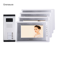 FREE SHIPPING Brand 7 inch Video Door Phone Intercom System 4 Monitor + 1 HD Doorbell Camera for 2 Household Apartment Wholesale 2024 - buy cheap