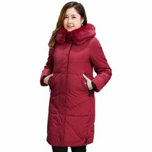 Parcas femininas de inverno com gola de pele, casaco grosso e quente, grande, com capuz, g3 2024 - compre barato