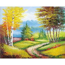 Pintura por números DIY, 50x65, 60x75cm, paisaje rural de hojas caídas, regalo hecho a mano para adultos, regalo único, decoración del hogar 2024 - compra barato