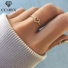 CC-Anillos sencillos para mujer, accesorios de compromiso para boda, corazón, anillo hueco, CC2154, envío directo 2024 - compra barato