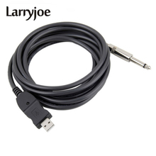 Larryjoe-cabo usb para guitarra, baixo 1/4, 6.3mm para usb, conexão de cabo de instrumento, adaptador, conversor 2024 - compre barato