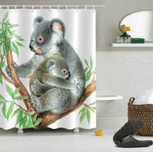 Водонепроницаемая занавеска для душа, шторка из полиэстера для ванной комнаты, 12 крючков, Австралия, знаменитый коала, медведь 2024 - купить недорого