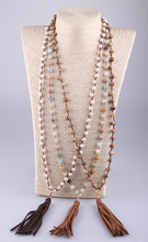 Модное ожерелье с длинной кисточкой из натуральных камней разных цветов, Женские Ювелирные изделия ручной работы 2024 - купить недорого