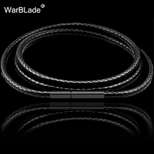 1mm 1.5mm 2mm 3mm Black Necklace Cord Leather Cord Wax Rope Chain With Stainless Steel Clasp For Men Women DIY Necklace Making 2024 - buy cheap