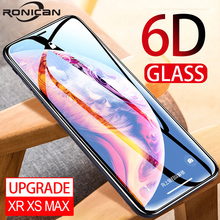 Защитное стекло RONICAN для iPhone X XS Max XR, защитная пленка из закаленного стекла для экрана 0,25 мм, 6D, защитное стекло с изогнутыми краями XR XS Max, плен... 2024 - купить недорого