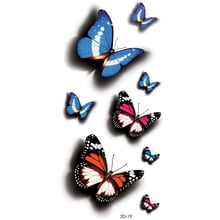 Amazing Butterfly 3d Temporary Tattoo Body Art Flash Tattoo Stickers 20*10cm Waterproof Henna Tatoo Selfie Fake Tattoo Sticker 2024 - buy cheap