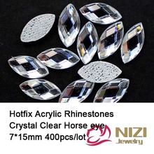 Horse Eye Shape 400pcs Crystal Clear Hotfix Acrylic Rhinestones Flatback Strass For DIY Decoration New Rhinestones 2024 - buy cheap