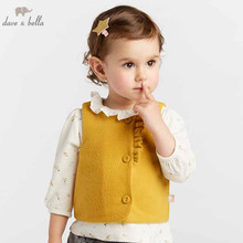 Осенняя одежда для маленьких девочек DBZ8055 dave bella, детское пальто высокого качества, детский желтый жилет, 1 шт. 2024 - купить недорого