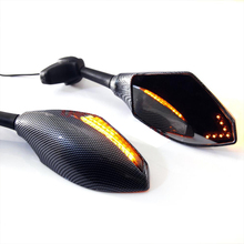 Rearview Mirror Motorcycle LED Turn Signal Light Integrated Side Mirrors for Kawasaki Ninja 250 300 ZX6R ZX10R ZX14R Moto 2024 - buy cheap