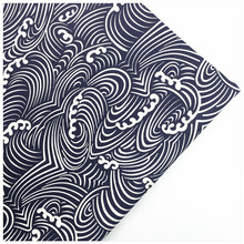 Syunss tecido de sarja 100% algodão, tecido azul marinho com onda impressão retalhos artesanal colcha cortina tecido de material têxtil costura artesanato 2024 - compre barato
