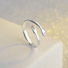 Модное теплое обнимающее кольцо в форме руки, простое кольцо-манжета, Открытое кольцо для влюбленных и обнимающих пар, памятная бижутерия 2024 - купить недорого
