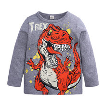 boy t shirts long sleeve for children baby boy casual cartoon dinosaur brand fashion boy t shirt boys Tops & Tees 2024 - buy cheap