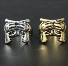 Size 7~13 Fashion Mens Fashion Golden Double Gun Ring 316L Stainless Steel Jewelry Newest Biker Ring 2024 - buy cheap