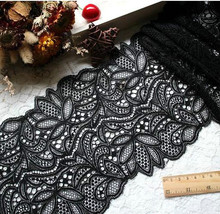5Yard/Lot Wide 17CM Black white stretch lace trim handmade DIY clothing accessories underwear headwear material lace fabric 2024 - buy cheap