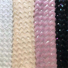 Tela de encaje de tul con lentejuelas onduladas 3D, tejido de malla francesa, costura en vestido, tela para manualidades DIY, por yarda 2024 - compra barato