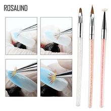 Rosalind escova da arte do prego 1 pçs desenho caneta 7 cores forro flor pintura gel diy design acrílico escovas para manicure 2024 - compre barato
