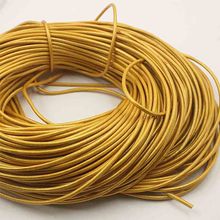 Cabos de couro genuíno redondos 2 metros, cabos de couro dourados e prateados de 1mm 1.5mm 2mm 3mm, corda de couro, acessórios para fazer joias 2024 - compre barato