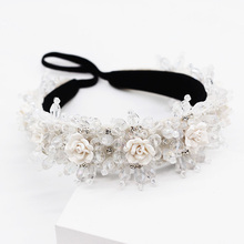 2019 Novelty handmade luxury wedding hair accessories hair ornaments wedding flower headdress pearl beads headwear for the bride 2024 - buy cheap